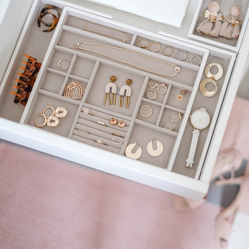 White Medium Jewellery Slider Stackers