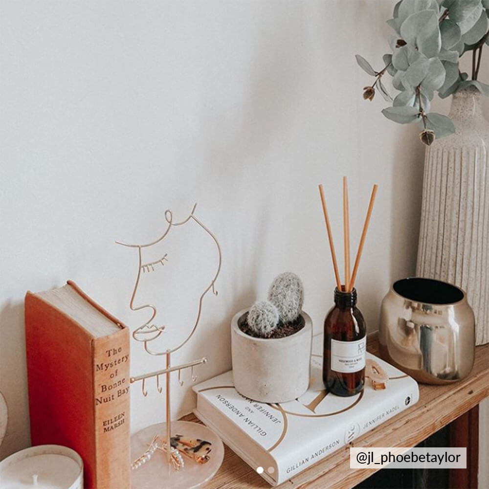 Rose Quartz 5-Hook Face Jewellery Stand Stackers