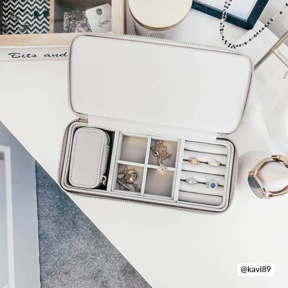 Taupe Large Travel Jewellery Box Stackers
