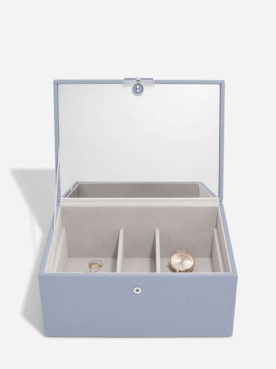 Dusky Blue Luxury Classic Jewellery Box Stackers