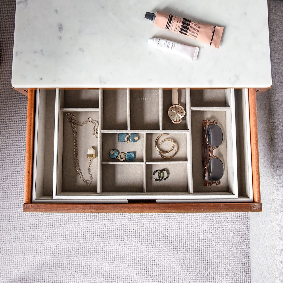 White Large Jewellery Slider Stackers