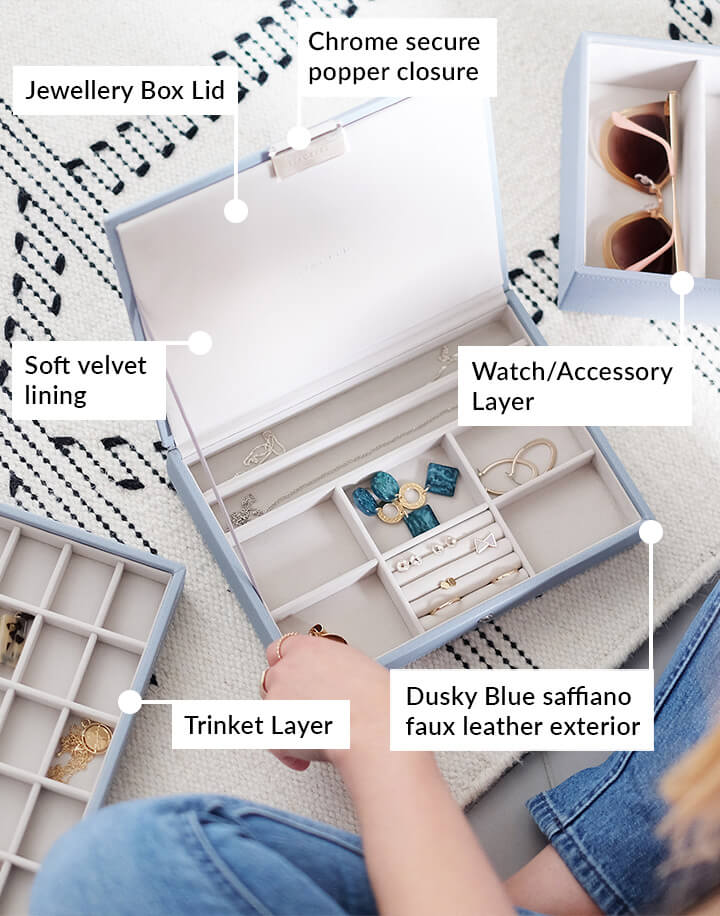 Dusky Blue Classic Jewellery Box Stackers