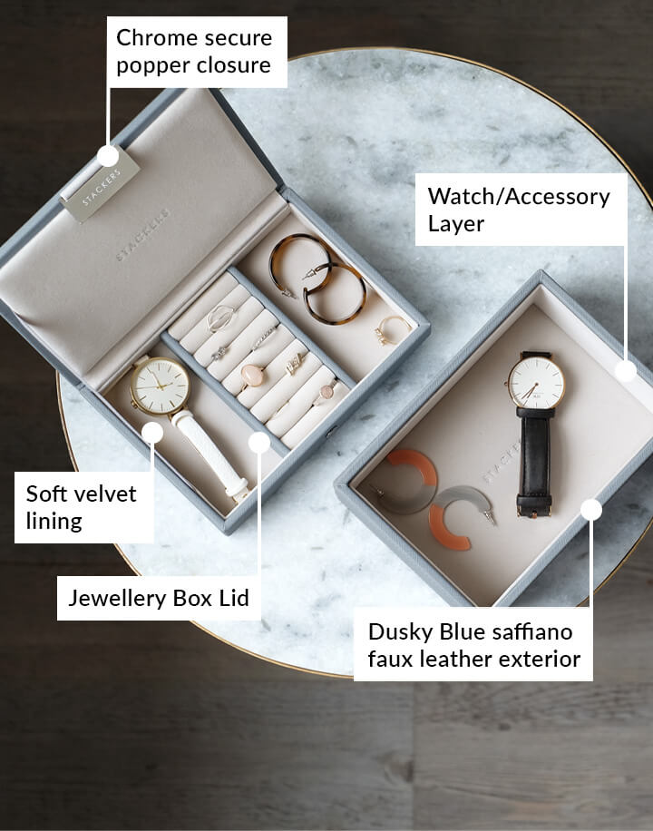 Dusky Blue Mini Jewellery Box Stackers