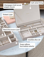 Taupe Supersize Jewellery Box Stackers