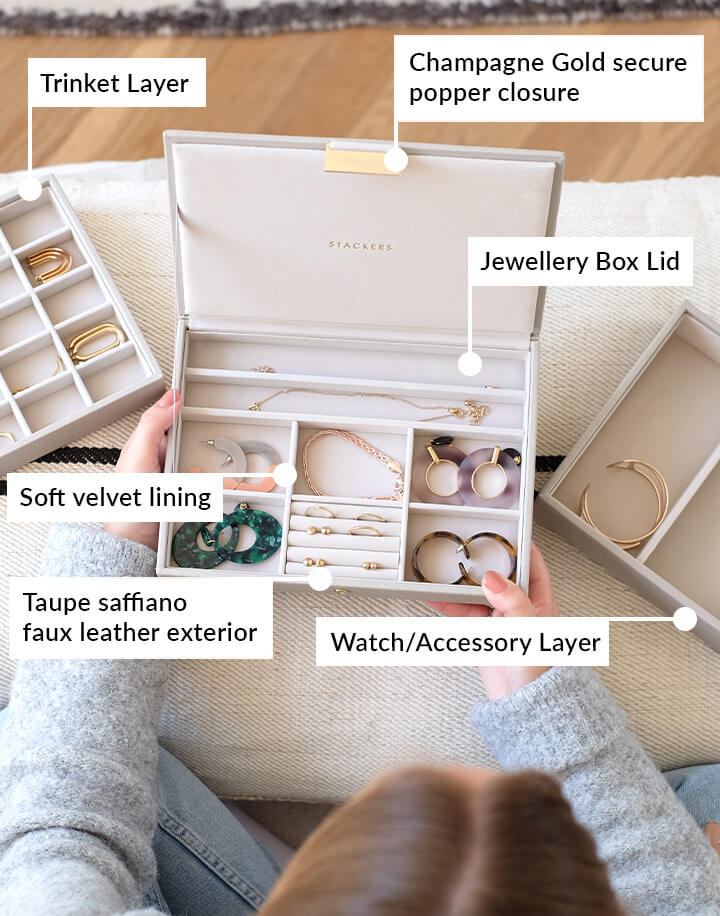 Taupe Classic Jewellery Box Stackers