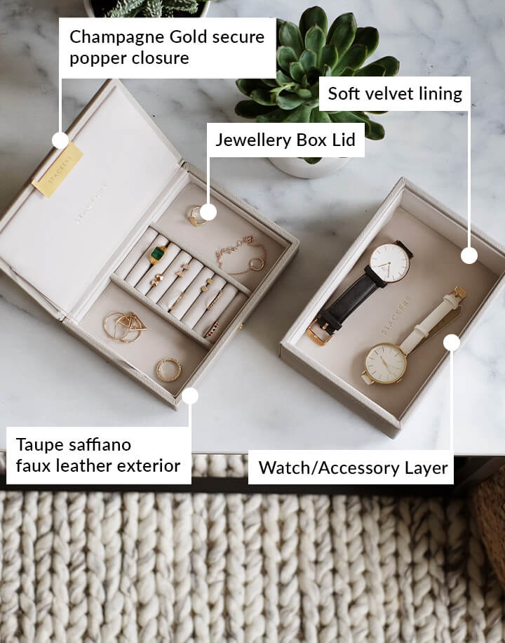 Taupe Mini Jewellery Box Stackers