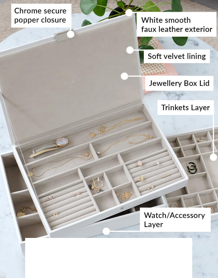 white supersize stackers premium stackable jewelry box... Stackers White Supersize Jewellery Box – Stackers Australia