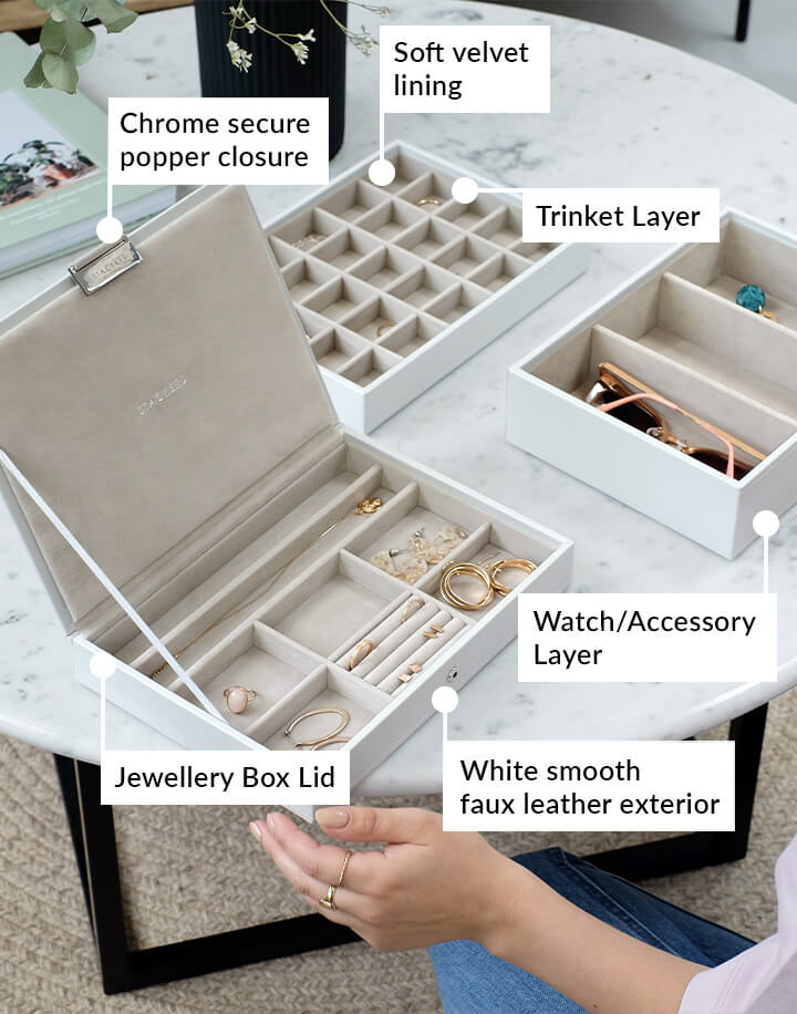 White Classic Jewellery Box Stackers