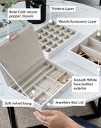 White & Rose Gold Classic Jewellery Box Stackers