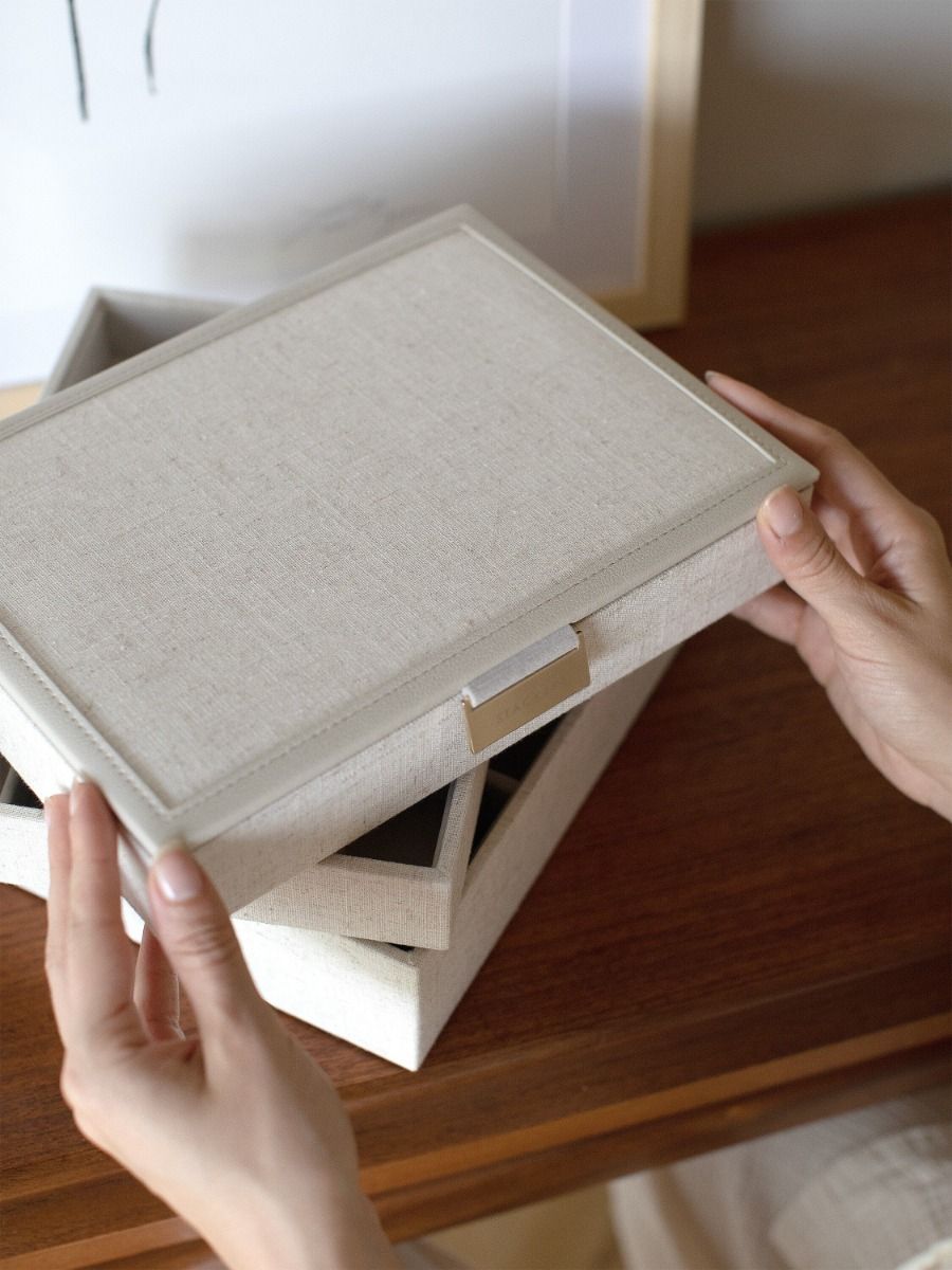 Oatmeal & Linen Classic Jewellery Box