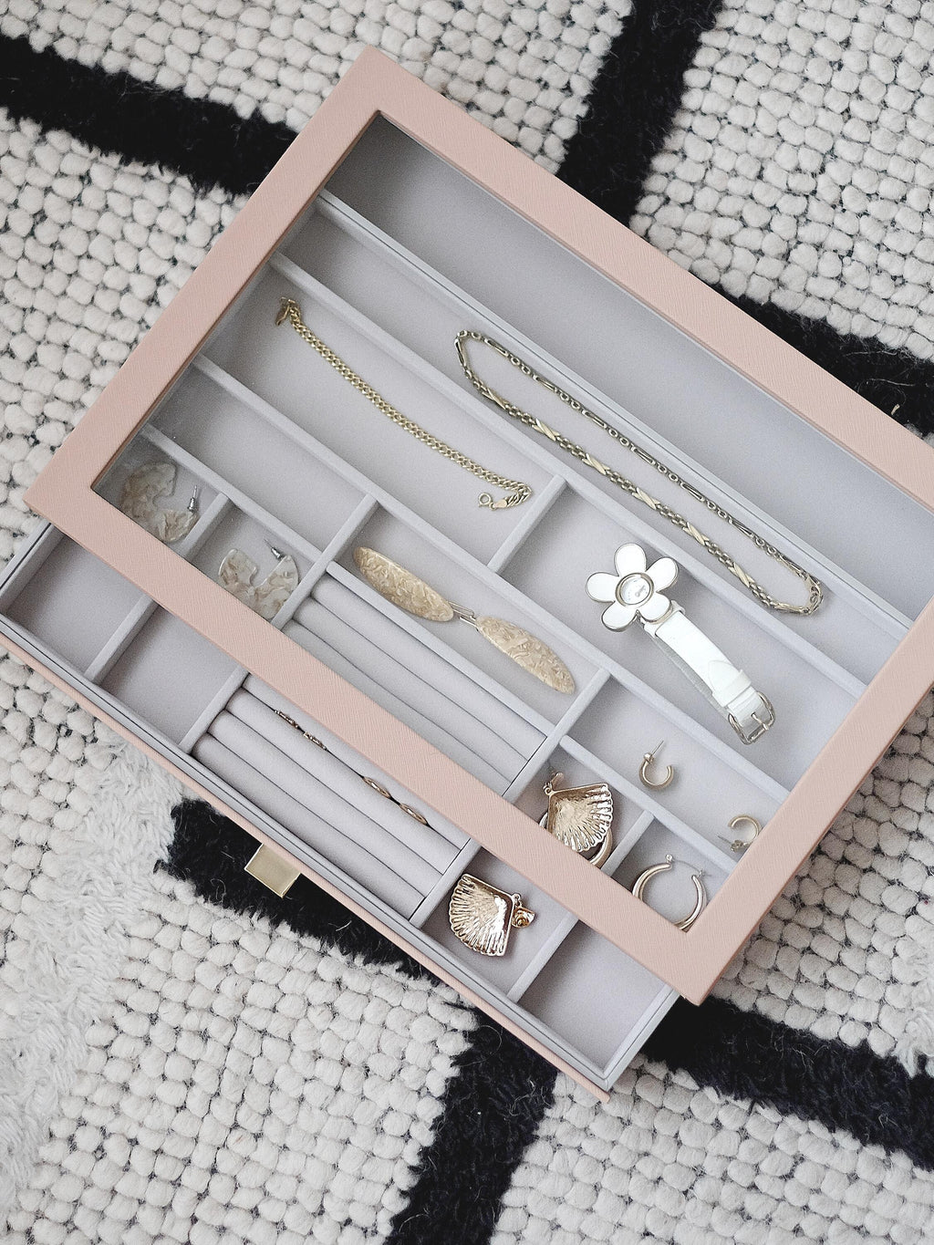 Blush Supersize Glass Lid Drawer Layer