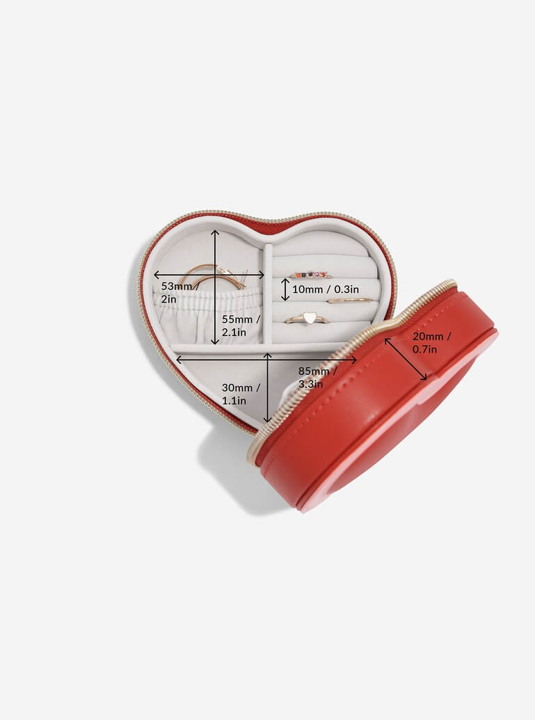 Red Heart Travel Jewellery Box Stackers