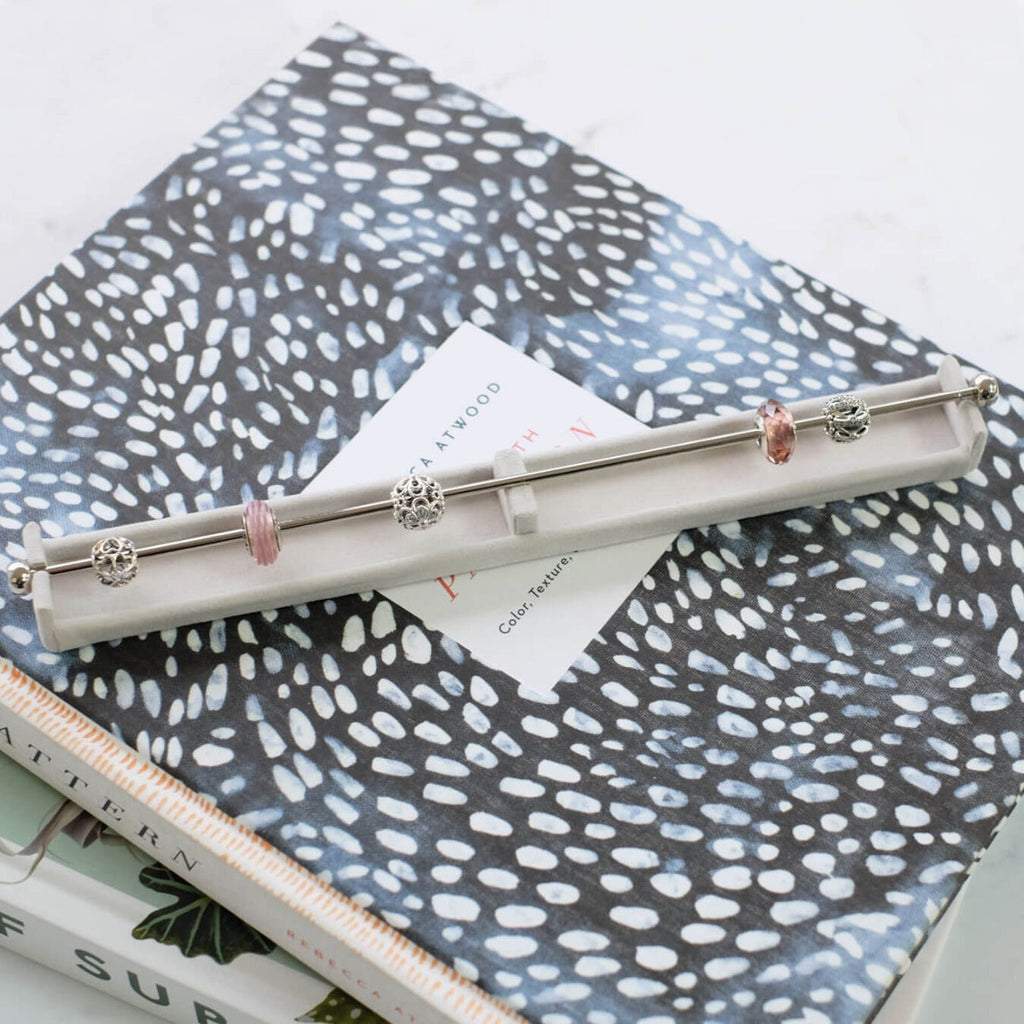 Long Grey Velvet Charm Bar Stackers