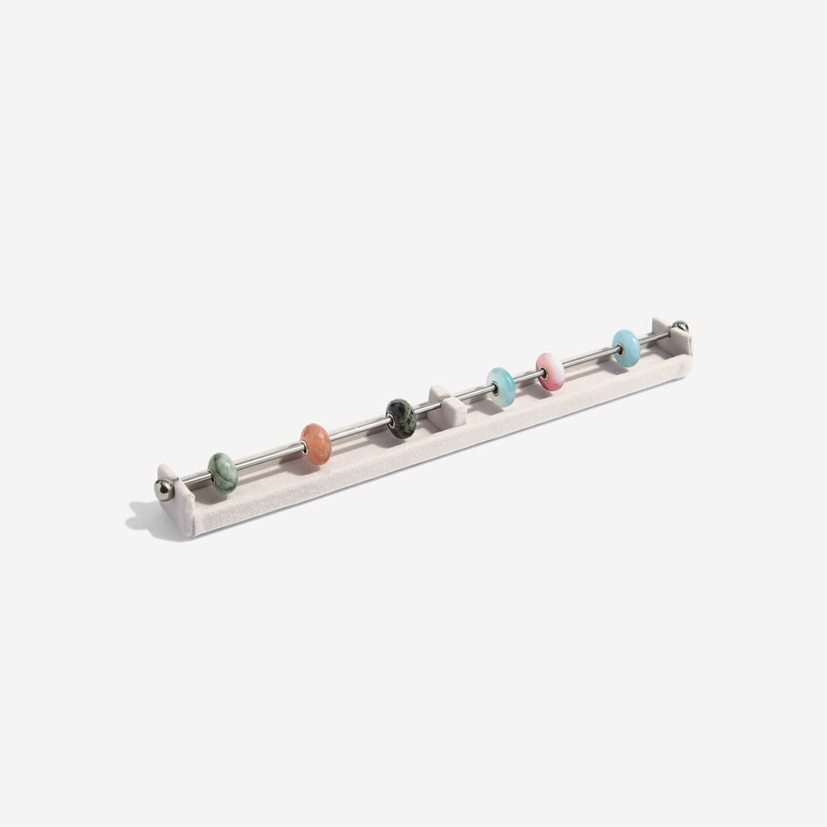 Long Grey Velvet Charm Bar Stackers