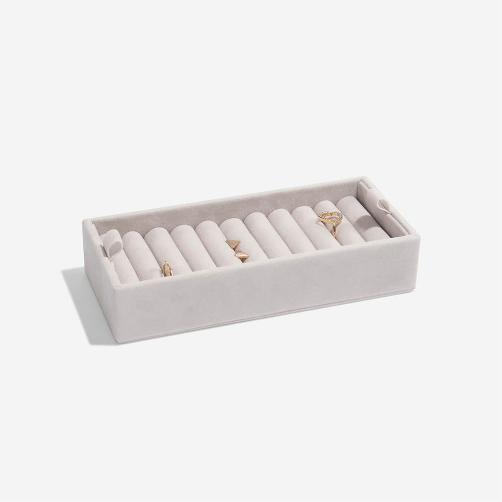 Grey Velvet Ring Holder Stackers