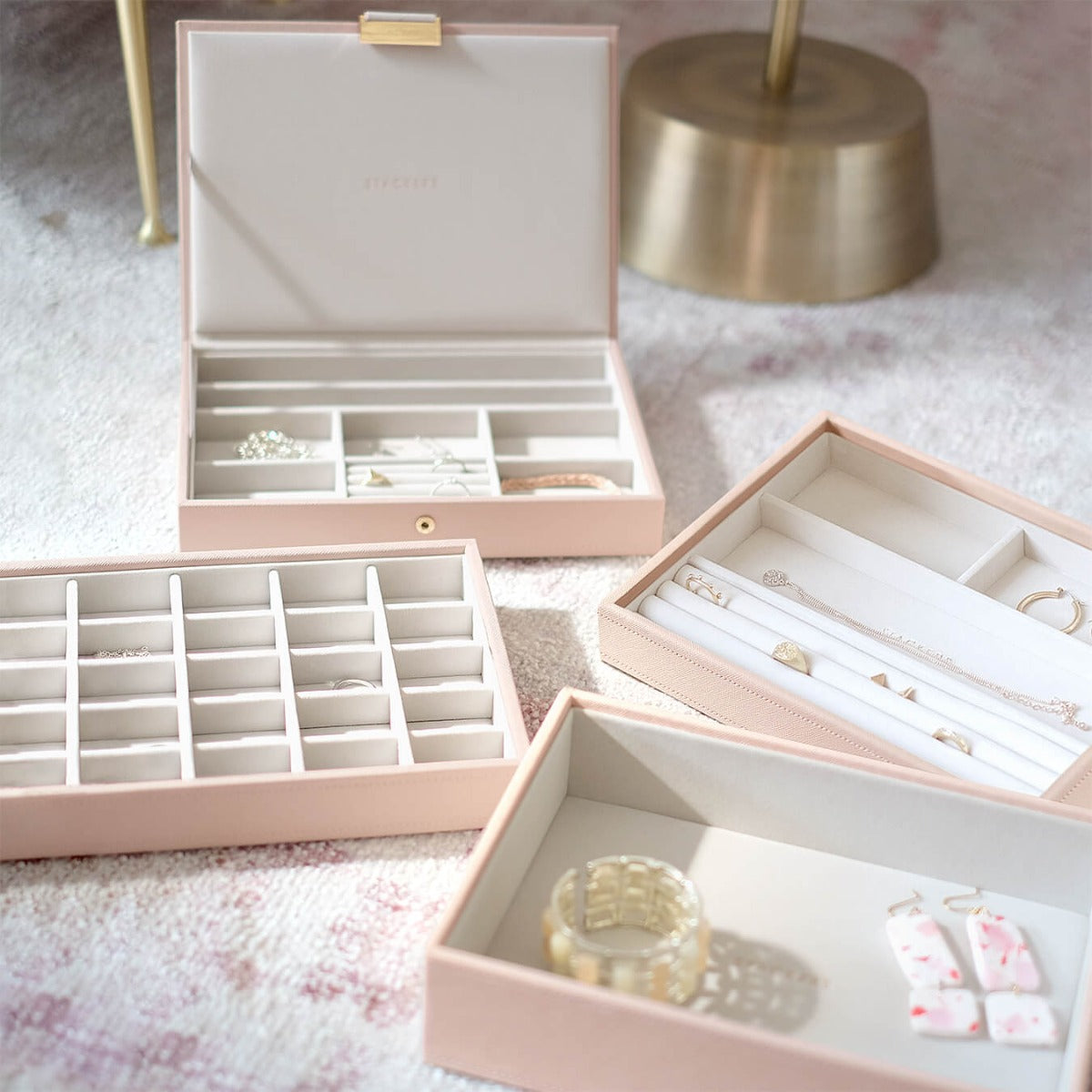Blush Classic Jewellery Box Set of 4 Stackers