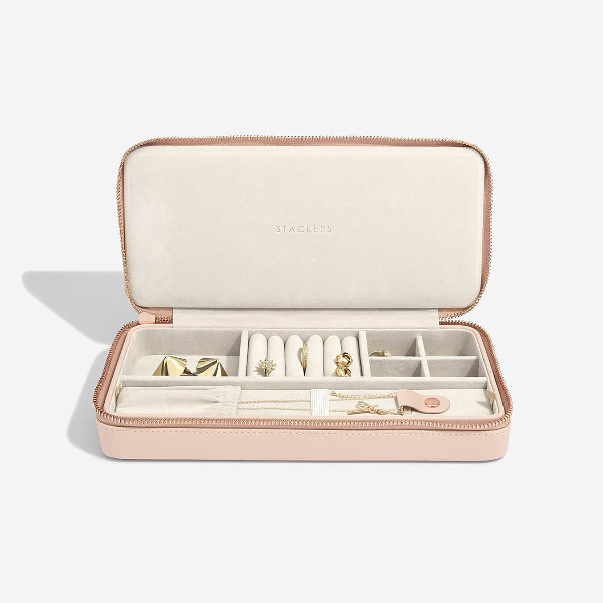 Blush Sleek Necklace Travel Jewellery Box Stackers
