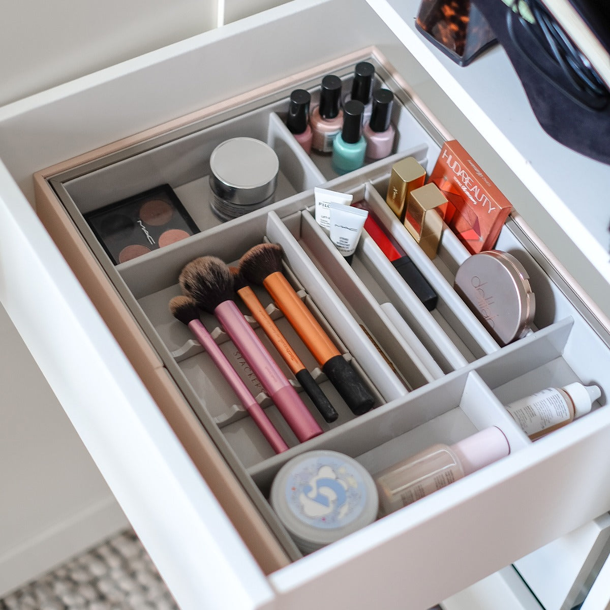 Blush Expandable Makeup In-Drawer Organiser - Makeup Storage & Organisation - Stackers Australia
