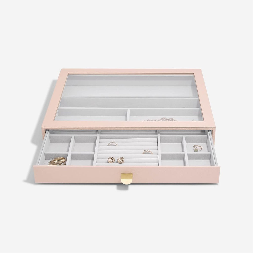 Blush Supersize Glass Lid Drawer Layer