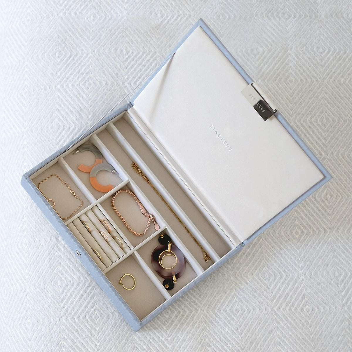 Dusky Blue Classic Jewellery Box Lid Stackers