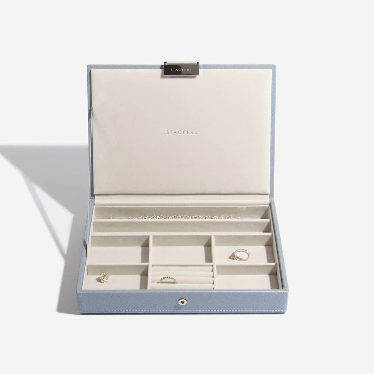 Dusky Blue Classic Jewellery Box Lid Stackers