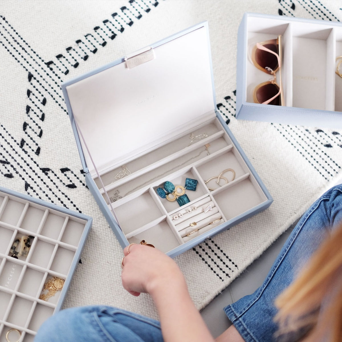 Dusky Blue Classic Jewellery Box Stackers