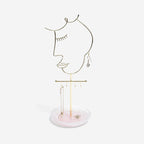 Rose Quartz 5-Hook Face Jewellery Stand Stackers
