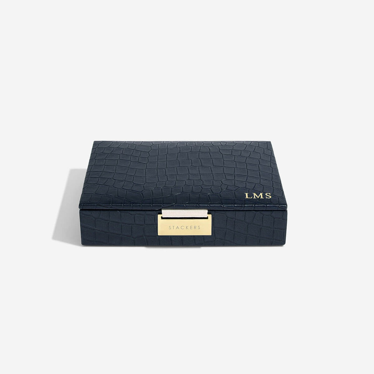 Navy Croc Mini Jewellery Box Stackers