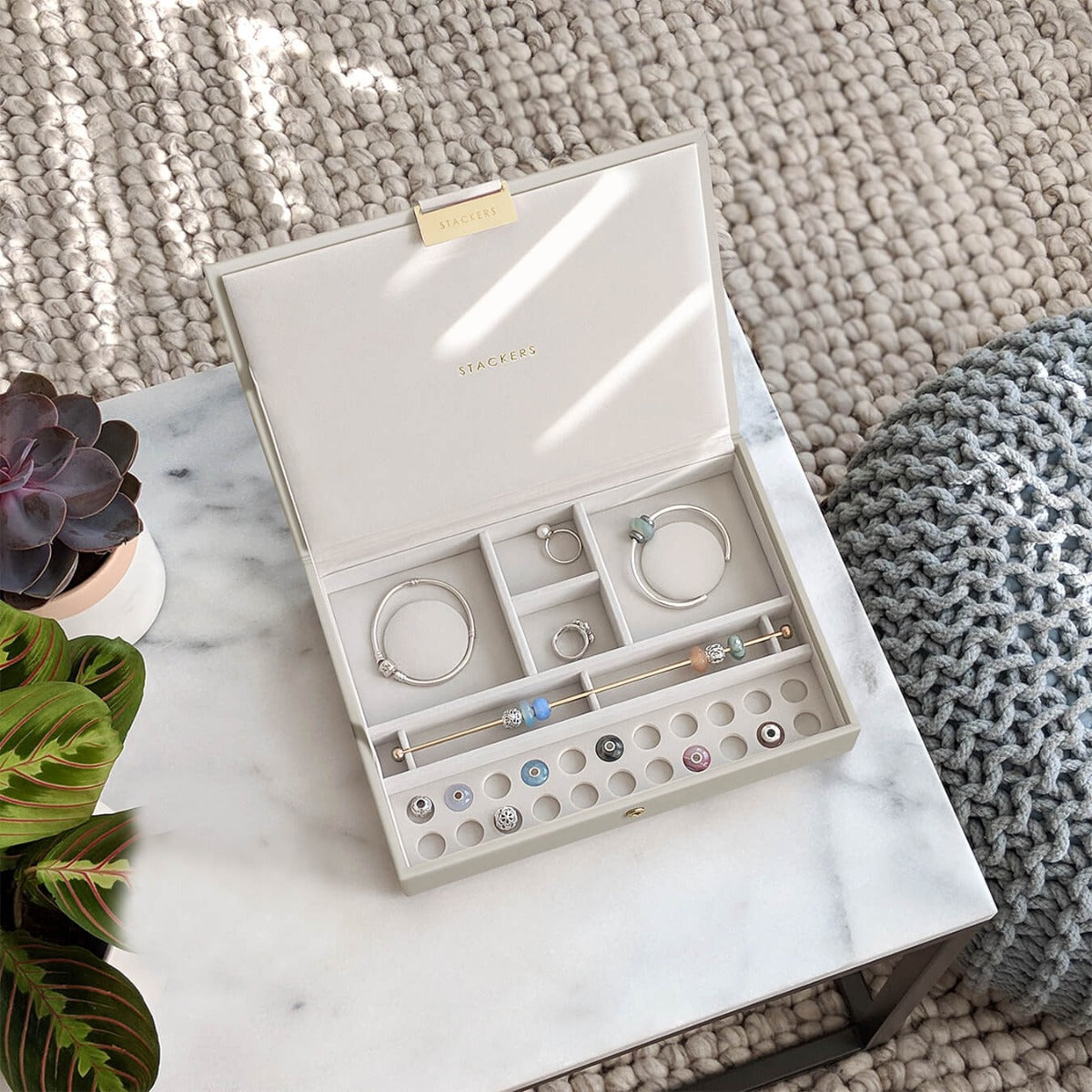 Oatmeal Classic Charm Jewellery Box Lid Stackers