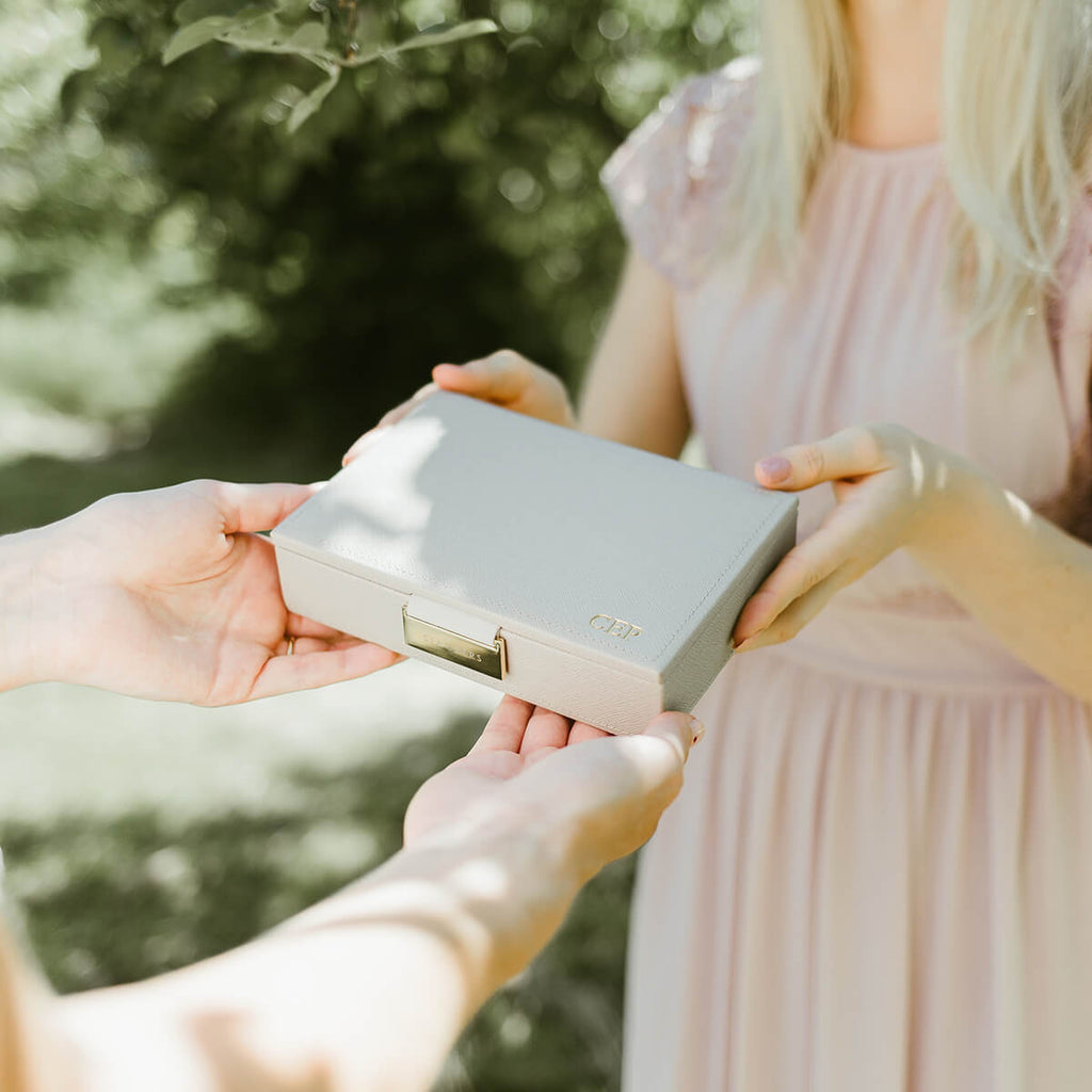 Taupe Mini Jewellery Box Lid Stackers
