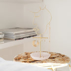 Rose Quartz 5-Hook Face Jewellery Stand Stackers