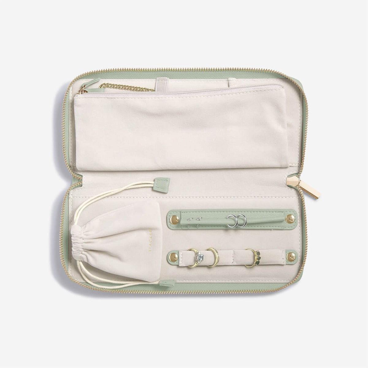 Sage Green Jewellery Roll Stackers