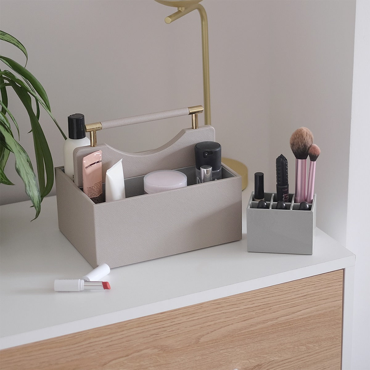 Taupe Classic Cosmetic Organiser - Cosmetic Organiser - Stackers Australia