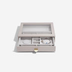 Taupe Classic Drawer Charm Glass Lid Stackers