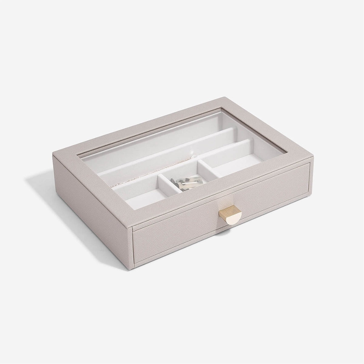 Taupe Classic Drawer All In One Glass Lid Stackers