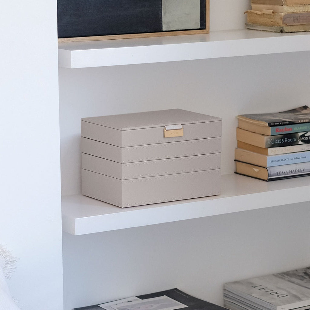 Taupe Classic Jewellery Box Set of 4 Stackers