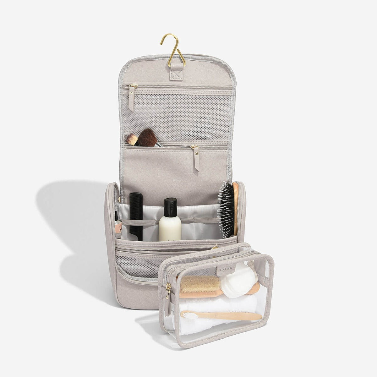 Taupe Hanging Washbag - Bags & Travel - Stackers Australia
