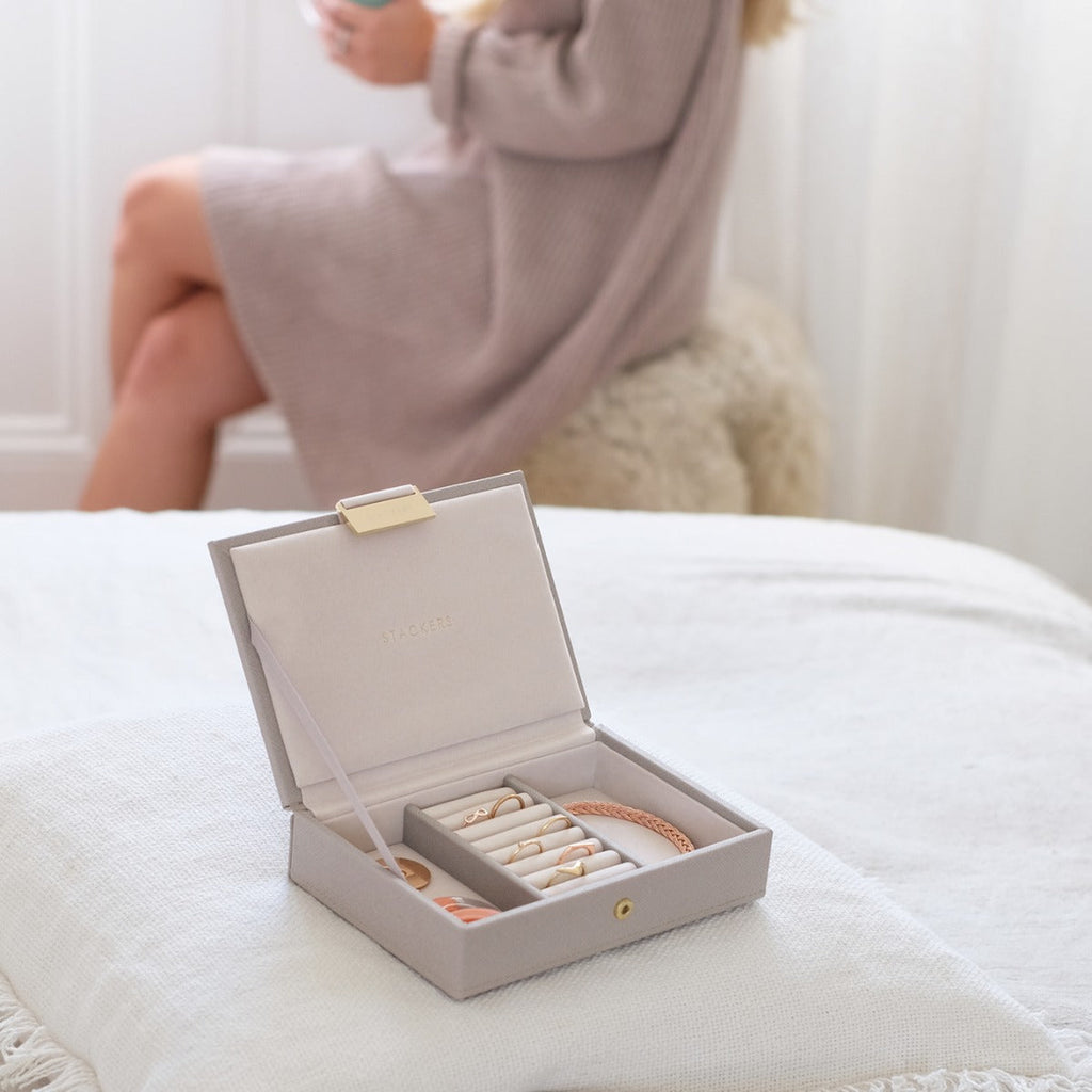 Taupe Mini Jewellery Box Lid Stackers