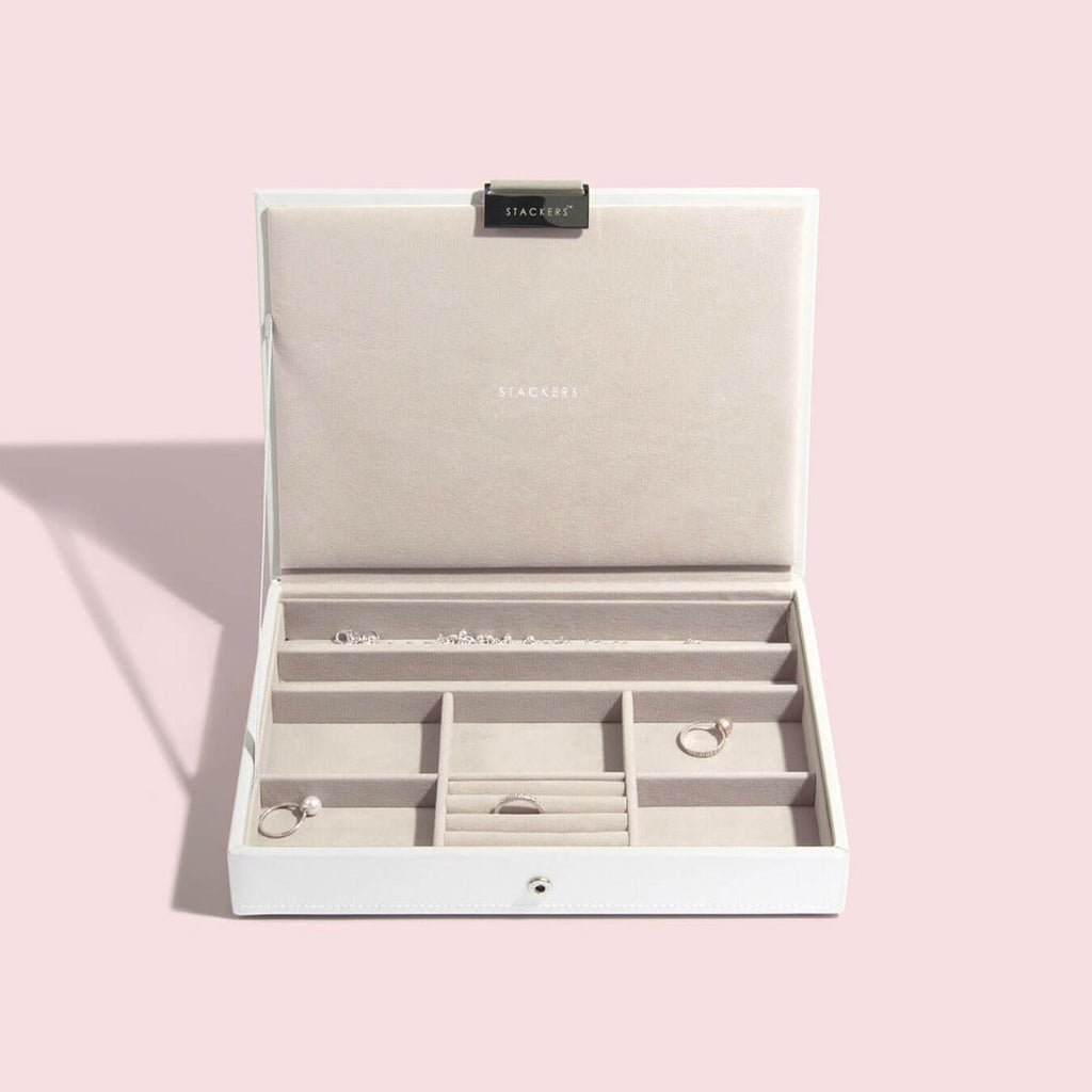 White Classic Jewellery Box Lid Stackers