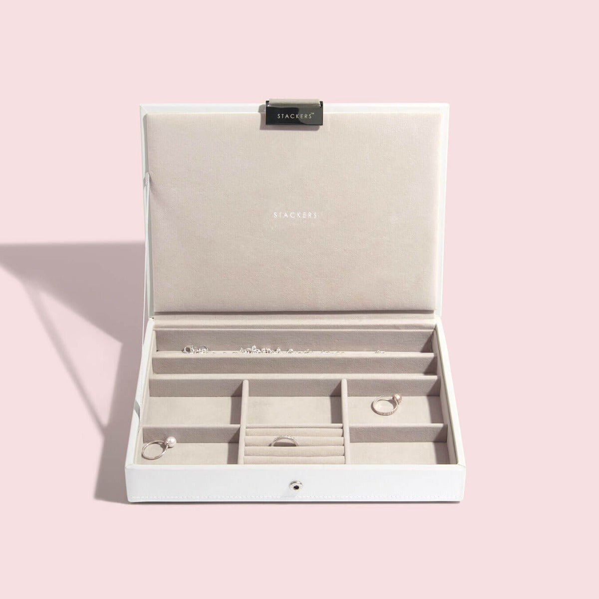 White Classic Jewellery Box Lid Stackers