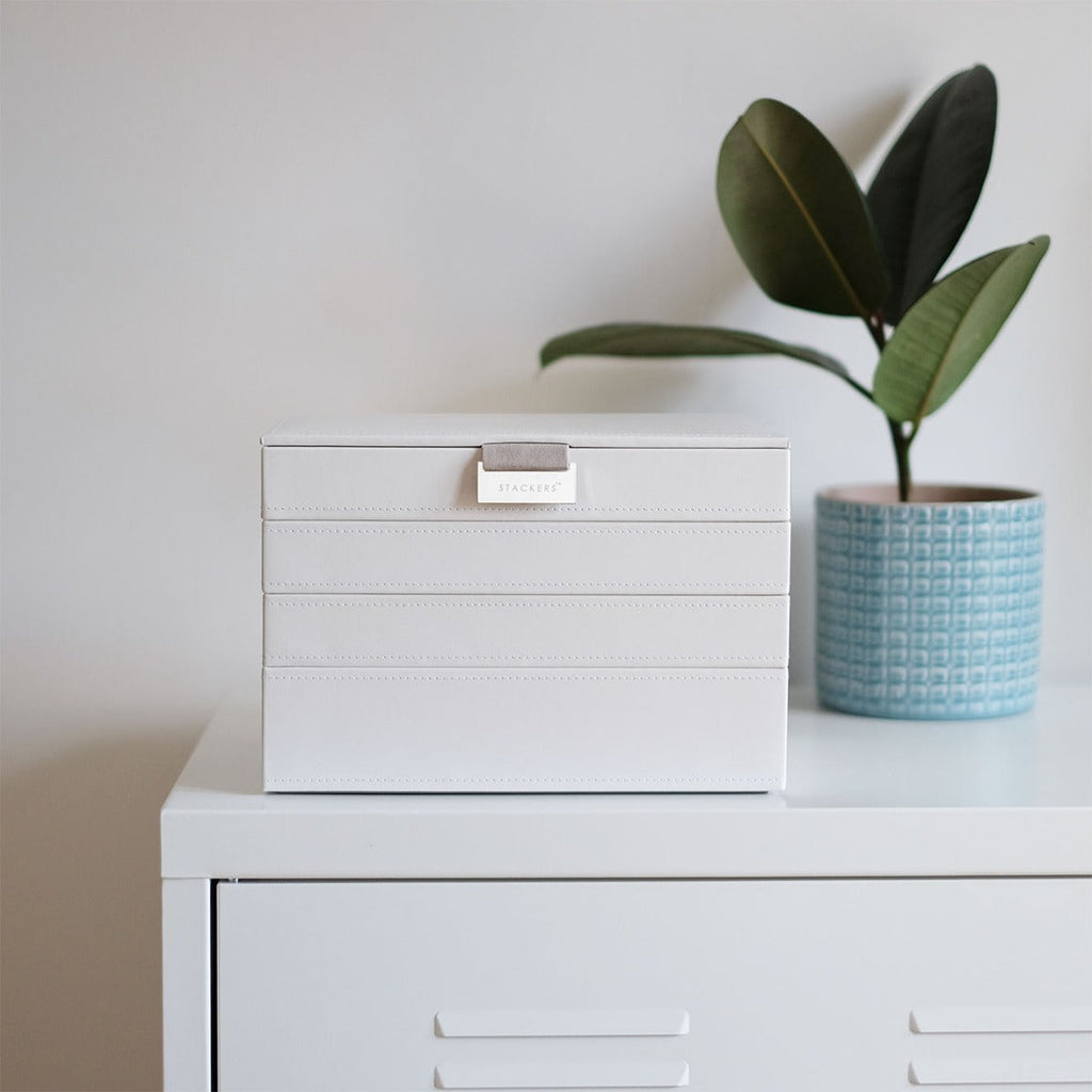 White Classic Jewellery Box Set of 4 - Jewellery Box - Stackers Australia