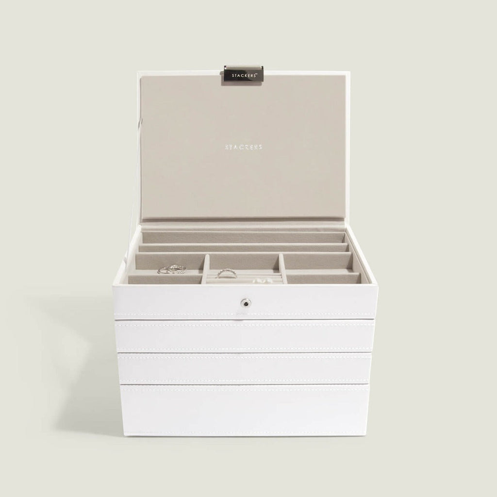 White Classic Jewellery Box Set of 4 - Jewellery Box - Stackers Australia