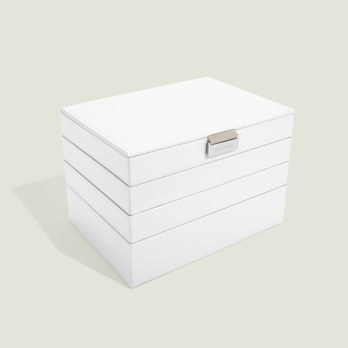White Classic Jewellery Box Set of 4 Stackers