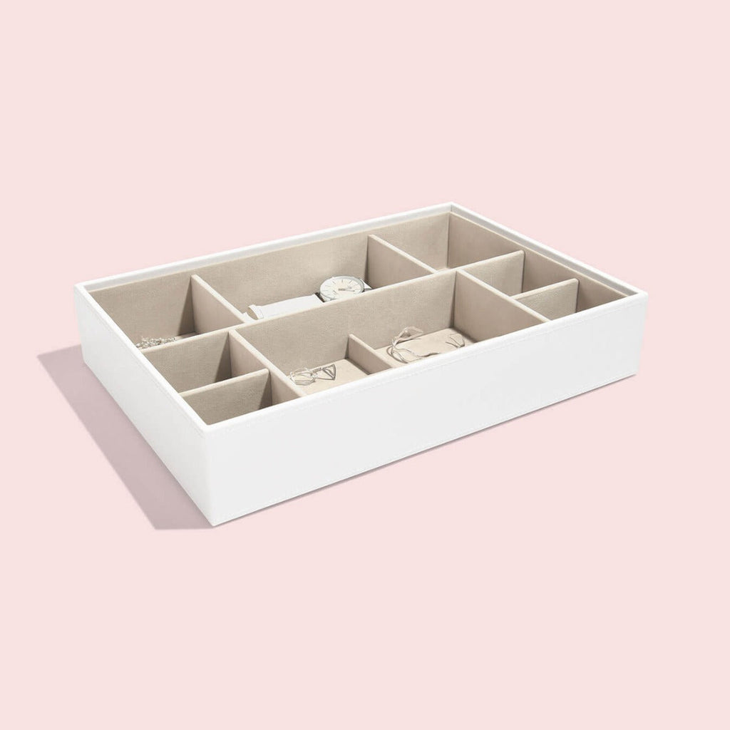 white supersize stackers premium stackable jewelry box... Stackers White Supersize Watch & Accessory Layer – Stackers Australia