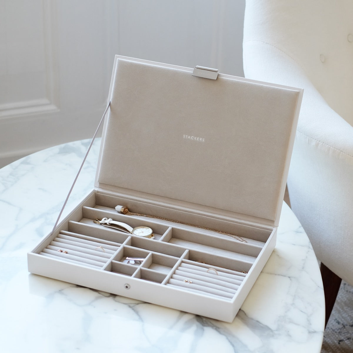 White Supersize Jewellery Box Lid Stackers