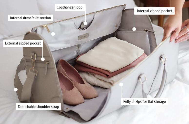 Taupe Zipped Garment Bag Stackers