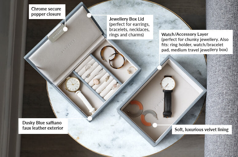 Dusky Blue Mini Jewellery Box Stackers