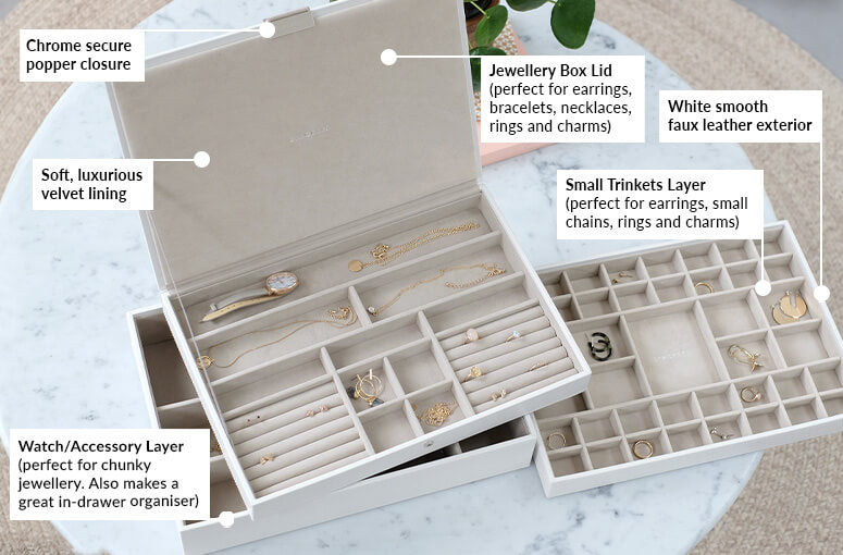 White Supersize Jewellery Box Stackers
