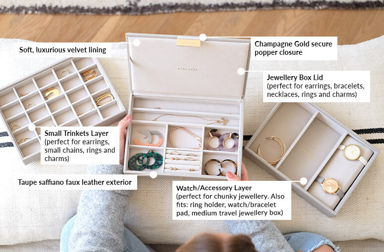 Taupe Classic Jewellery Box Stackers