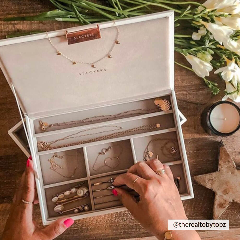 White & Rose Gold Classic Jewellery Box Stackers